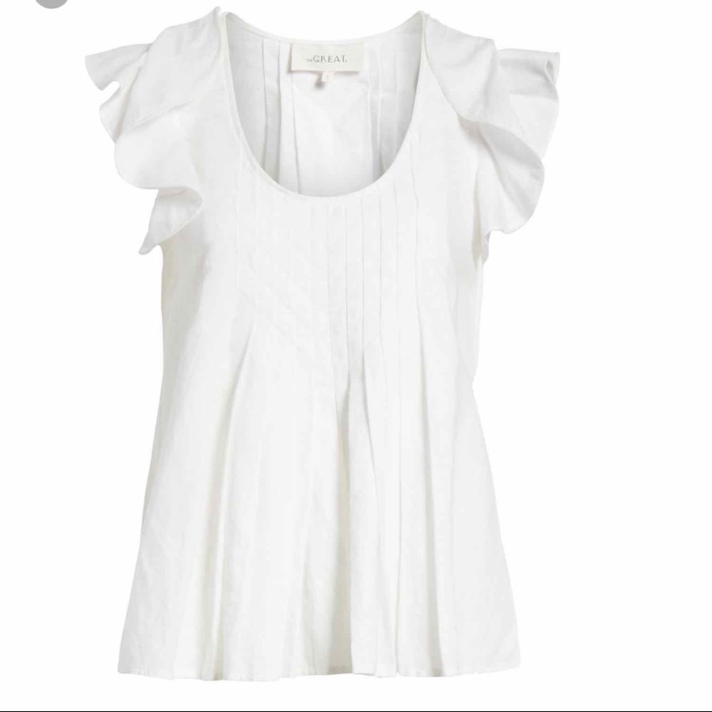 The Great. The Tulip Linen & Cotton Top - Picture 2 of 8